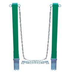 H/D Removable Green Security Bollard with Steel Chain (001-2690)