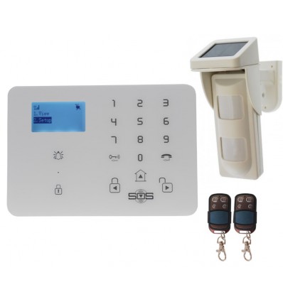 KP9 GSM Alarm with Outdoor Pet Friendly Solar Powered PIR 