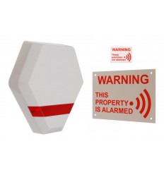 Compact Solar Powered Dummy Alarm Siren & Warning Signs