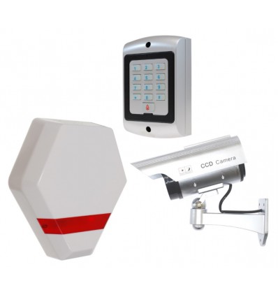 Compact Solar Dummy Alarm Siren, Solar DC2 Dummy CCTV Camera & Dummy Alarm Keypad.