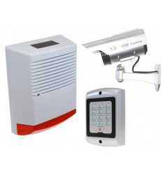 Large Solar Dummy Alarm Siren, Solar DC2 Solar CCTV Camera with Dummy Alarm Keypad.
