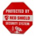Protected By Red Shield Security System Window Sticker