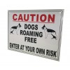External A4 'Dogs Roaming Free' Warning Sign