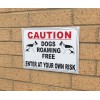 External A4 'Dogs Roaming Free' Warning Sign