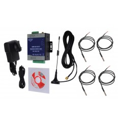 4 channel 3G KP GSM Temperature, Humidity & Power Status Monitor with 4 x 1 metre Probe Extension