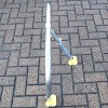 Galvanised Fold Down Hoop Barrier & Integral Lock (side view).