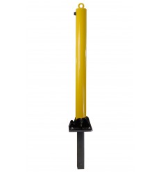 Yellow Fold Down Parking Post with Ground Spigot, Integral Lock & Top Mounted Eyelet (001-3620 K/D, 001-3610 K/A).