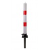 White & Red Fold Down Parking Post with Ground Spigot 