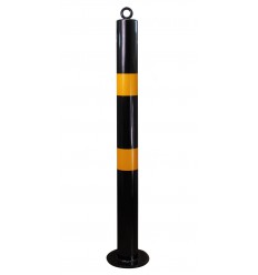 Black & Yellow 76 mm Diameter Bolt Down Steel Bollard (001-2933)