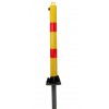 Yellow & Red Fold Down Parking Post with Ground Spigot 