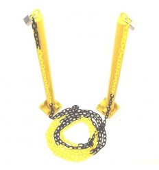 2 x 76 mm 900mm High Fold Down Parking Posts & 5 metres Plastic Chain. 