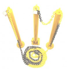2 x Static, 1 x Fold Down Parking Posts & Plastic Chain Kit. 