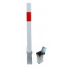 H/D White & Red 100P Security Parking Posts & 2 x Ground Bases.