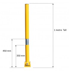 Bendy Fold Down Tall Yellow Parking Post (001-3470 K/D, 001-3460 K/A)