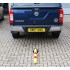 900mm High, Fold Down Parking Post & Red Band
