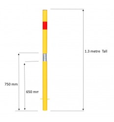 Spigot Based Tall Static Yellow Parking Post (001-3480)
