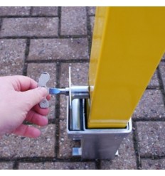 H/D Yellow 100P Removable Parking Post & Chain Eyelets