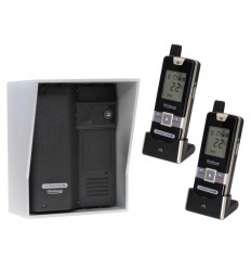 Wireless Gate & Door Intercom with 2 x Handsets (UltraCom2 No keypad) Black with Silver Hood