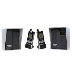 Wireless Gate & Door Intercom with 2 x Handsets & 2 x Caller Stations (UltraCom2 ) Black & Silver Hood s