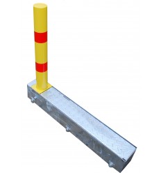 Yellow & Red Fold Away Parking Post