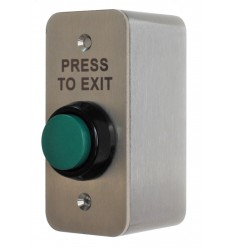 Heavy Duty External Push Button with Press To Exit Logo.
