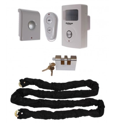 Chain, Lock & Battery PIR Alarm (Shed & Garage Security)
