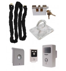 Chain, Lock, Ground Anchor & Battery PIR Alarm (Shed & Garage Security)