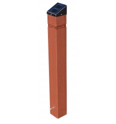 Wooden Effect Static Solar Powered Bollards with Flashing LED Lights