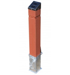 Removable Wooden Effect Solar Powered Bollards with Flashing Illuminated LED Lights