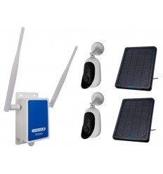 4G Wireless UltraCAM with 2 x Outdoor Battery Wifi Cameras with Solar Panels