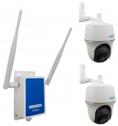 4G Wireless UltraCAM Router with 2 x Reolink Pan & Tilt Argus Wifi Cameras