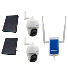 4G Wireless UltraCAM Router with 2 x Reolink Pan & Tilt Argus Solar Wifi Cameras