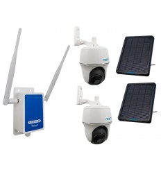 4G Wireless UltraCAM with 2 x Outdoor Battery Pan & Tilt Wifi Cameras with Solar Panels