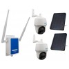 4G Wireless UltraCAM with 2 x Outdoor Battery Pan & Tilt Wifi Cameras with Solar Panels