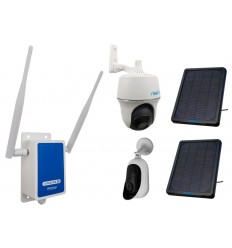 4G Wireless UltraCAM with 2 x Outdoor Battery Wifi Cameras (Reolink Argus + PT) & Solar Panels