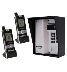 Wireless Gate & Door Intercom with Keypad & 2 x Handsets (UltraCom2) Silver & Black Hood 