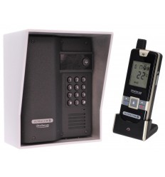 Wireless Gate & Door Intercom with Keypad (UltraCom2) Black & Silver Hood