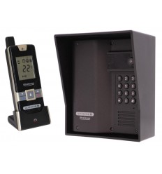 Wireless Long Range Gate Intercom with Keypad & Black Rain Hood