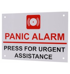 Panic Alarm 'Press for Urgent Assistance' Warning Sign