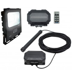 Flood Light Long Range Wireless Driveway Metal Detecting Alarm with Outdoor Receiver & Remote Control.