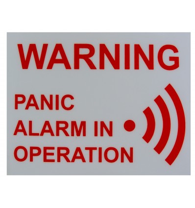 'Panic Alarm in Operation' Window Sticker