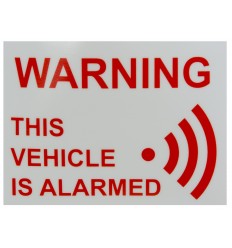'This vehicle is alarmed' window sticker