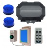 Wireless Commercial Doorbell Flashing LED Kit inc Heavy Duty Push Button & 2 x Blue Flashing LEDs