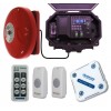 Twin Doorbell Wireless Commercial Bell Kit (with an adjustable loud bell) & additional Chime Receiver