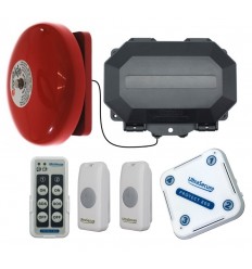 Twin Push Button Wireless Commercial Bell Kit with additional Chime Receiver