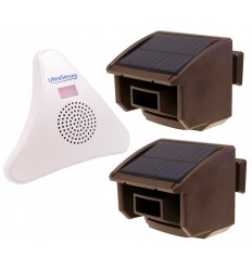 2 x Brown PIR DA600-T Wireless Garden & Driveway Alert Kit
