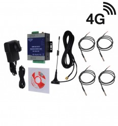 Temperature & humidity monitor (4G GSM) – 4 x 1m probe with power status alert (KP)
