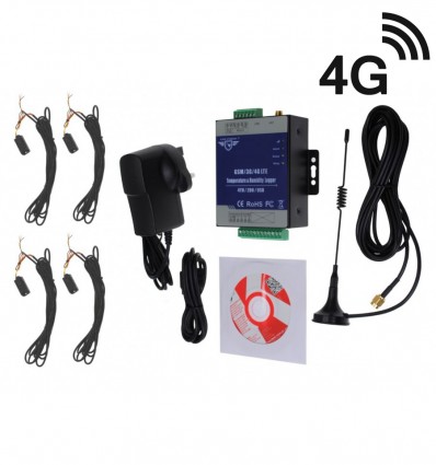 4 x channel 3G GSM Temperature Alarm with 5 metre Probes