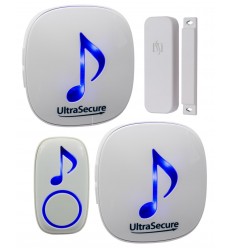 Wireless entry alert chime & doorbell – 2 plug-in receivers, 35 melodies (DA600+)