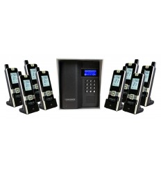 UltraCOM3 - eight apartment wireless intercom - battery or DC - black caller station & silver hood